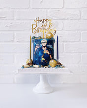 Load image into Gallery viewer, Cursive &quot;Happy Birthday&quot; Cake Topper - Blue, Gold, Pink or Silver
