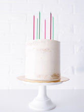 Load image into Gallery viewer, Slim Tall Green and Red Birthday Candles
