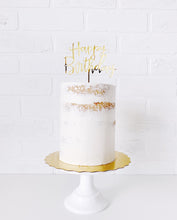 Load image into Gallery viewer, Cursive &quot;Happy Birthday&quot; Cake Topper - Blue, Gold, Pink or Silver
