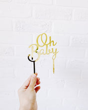 Load image into Gallery viewer, &quot;Oh Baby&quot; Cake Topper - Gold or Silver
