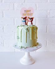 Load image into Gallery viewer, Pink Heart “Happy Birthday” Cake Topper
