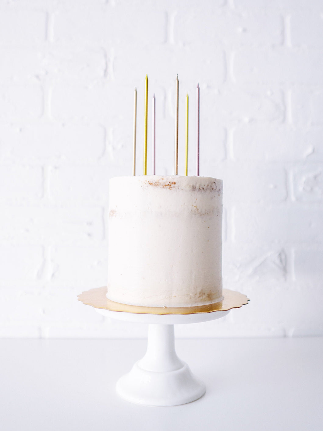Slim Tall Champagne, Gold, and Pink Birthday Candles