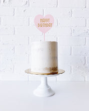 Load image into Gallery viewer, Pink Heart “Happy Birthday” Cake Topper
