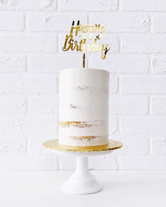 Bold “Happy Birthday” Cake Topper