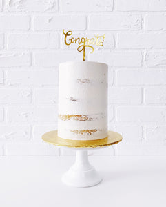 "Congrats!' Cake Topper -Black, Gold or Silver