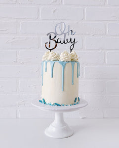 "Oh Baby" Cake Topper - Gold or Silver